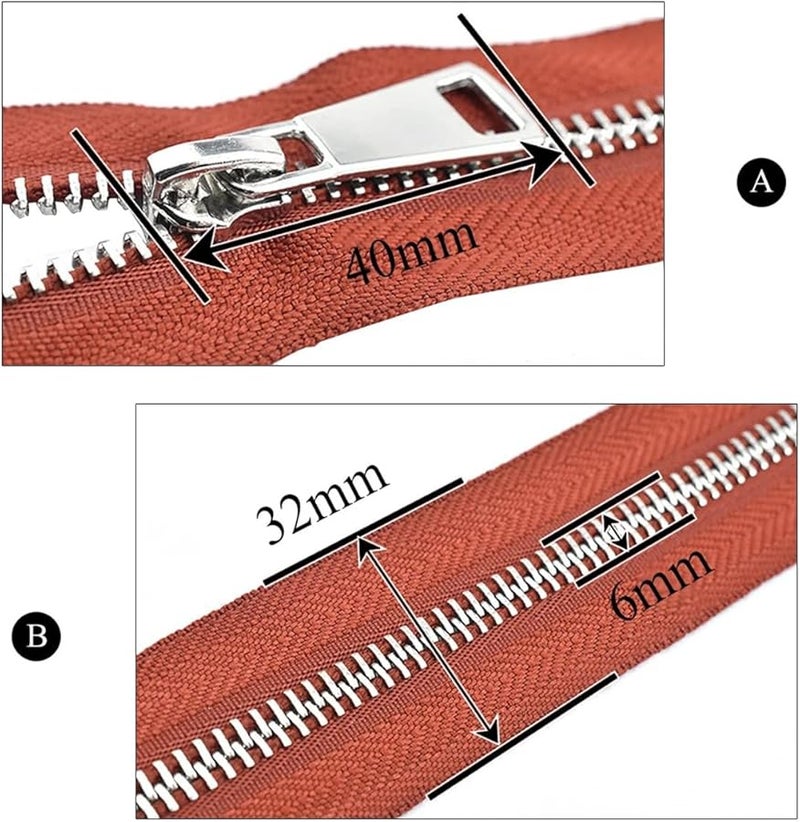 Jweemax 5 Open End Double Slider Two Way Separating Metal Zipper 15 74 Inch Rose Gunblack For DIY Crafts Sewing Jackets Handbags - Image 3